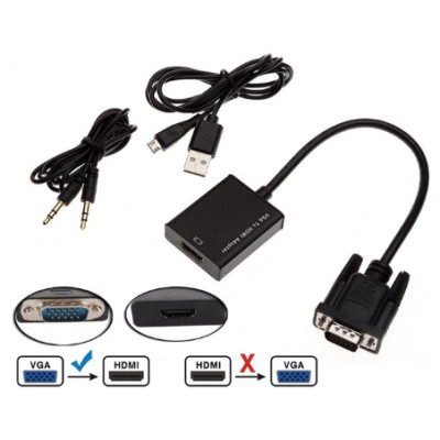 Конвертер видеосигнала VGA в HDMI (штекер - гнездо) гибкий