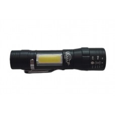 Фонарик H-607 micro USB зум +  COB