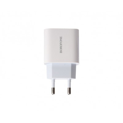 Зарядное сетевое сзу Borofone BA38A быстрое Type-C PD 3.0 - lightning кабель, белый