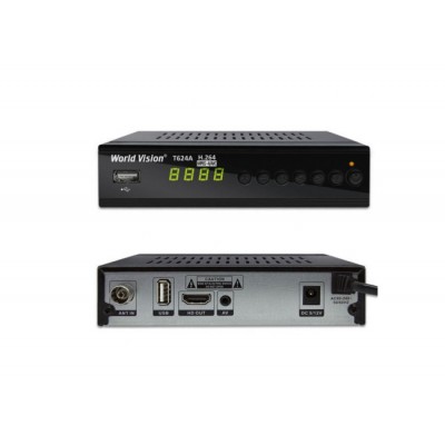 Ресивер DVB-T2/C World Vision T624A с кабельным тв и интернет