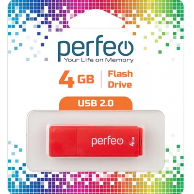 Флешка USB 4Gb Perfeo C04 Red