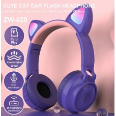 Наушники bluetooth Cat Ear ZW-028 с ушками LED синие