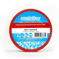 изолента 0.15*15, 10m smartbuy SBE-IT-15-10-r красная