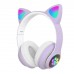 Наушники bluetooth Cat STN-28 с ушками LED фиолет