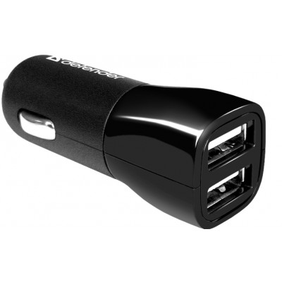 Зарядное автомобильное азу usb 2x Defender ECA-24 2.4a