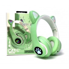 Наушники bluetooth Cat P33M с ушками LED салатневый