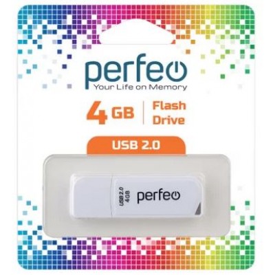 Флешка USB 4Gb Perfeo C10 белая