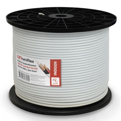 кабель видеонаблюдения Uniflex КВК-В-2 2x0.75 белый