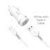 Зарядное автомобильное азу usb 2x Hoco Z27 2.4A + кабель Type-C белый