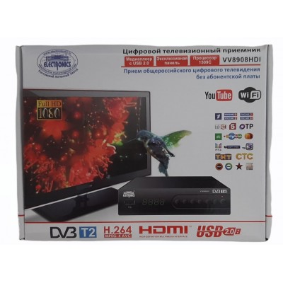 Ресивер DVB-T2 Electronics VV8908HDI с поддержкой интернет