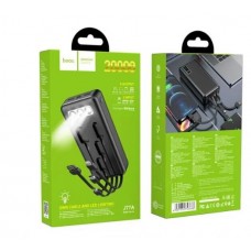 Power bank Hoco J77A 20000mah с кабелями, с фонариком, черный