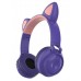 Наушники bluetooth Cat Ear ZW-028 с ушками LED фиолетовый