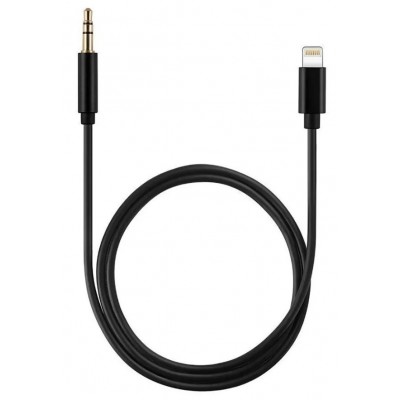 Переходник кабель для Apple lightning - 3.5 штекер aux 1m KY-122 черный