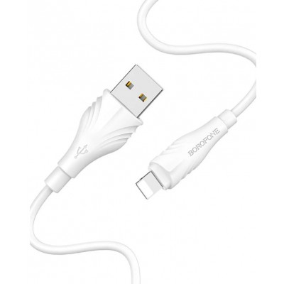 кабель для Apple Lightning USB Borofone BX18 1m, белый