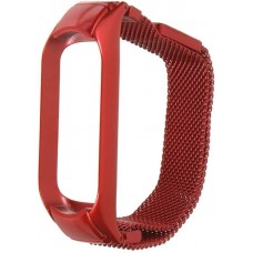 Ремешок металл для фитнес браслета Miband 3 / 4, красный