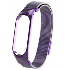 Ремешок металл для фитнес браслета Miband 5, фиолет