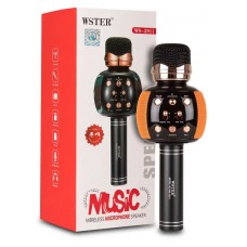 Колонка микрофон Bluetooth Mp3 караоке WS-2911 оранжевая