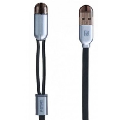 Кабель Micro USB + Lightning Remax RC-025t черный