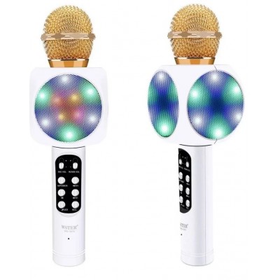 Колонка микрофон Bluetooth Mp3 караоке WS-1816 белый