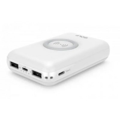 Power bank Golf W9 10000mah с беспроводной зарядкой, белый