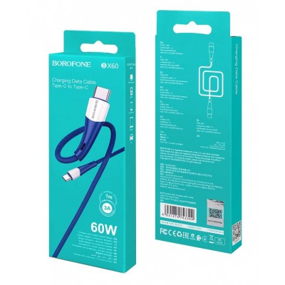 Кабель Type-C - Type-C PD 60W Borofone BX60 1m синий