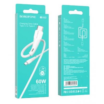 Кабель Type-C - Type-C PD 60W Borofone BX60 1m белый