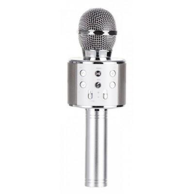 Колонка микрофон Bluetooth Mp3 караоке WS-858 Silver