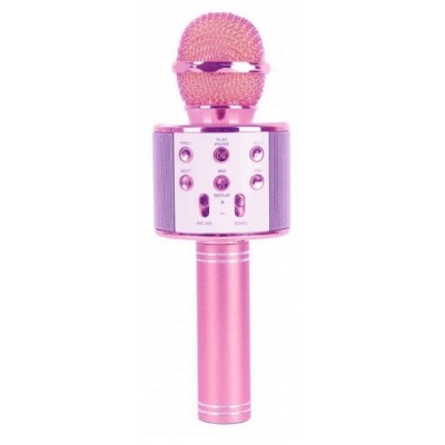Колонка микрофон Bluetooth Mp3 караоке WS-858 Розовый
