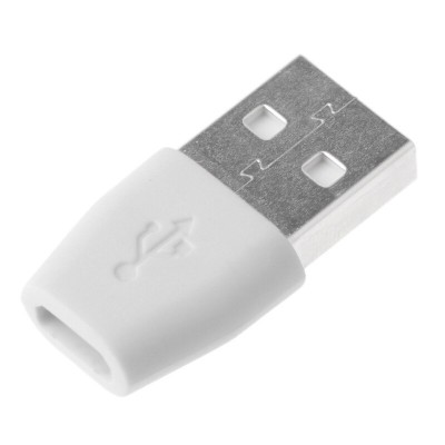 Переходник USB штекер - Micro USB гнездо, белый