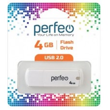 Флешка USB 4Gb Perfeo C05 белая