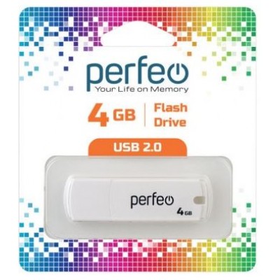 Флешка USB 4Gb Perfeo C05 белая