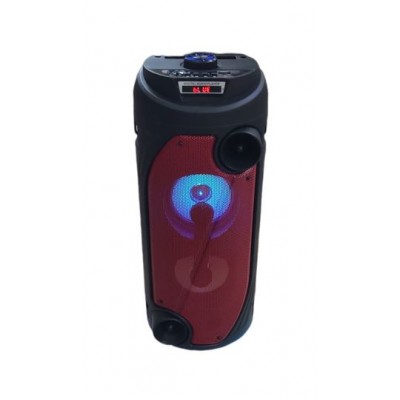 Колонка Bluetooth MP3 FM караоке с микрофоном QS-453 красная