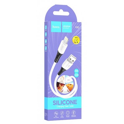 Кабель для Apple Lightning USB Hoco X82 silicone белый
