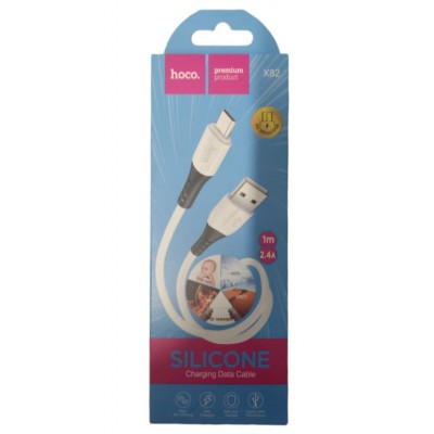 Кабель Micro USB Hoco X82 silicone белый