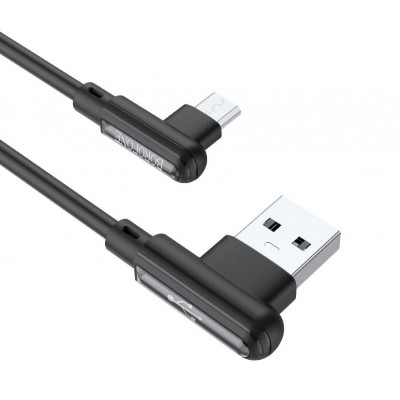 Кабель micro USB Borofone BX58 2.4A 1m угловой черный