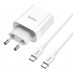 Зарядное сетевое сзу USB Hoco C80A быстрое QC 3.0 + Type-C PD белый