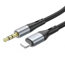 Переходник кабель для Apple lightning - 3.5 штекер aux Hoco UPA22 Silicone черный 1m