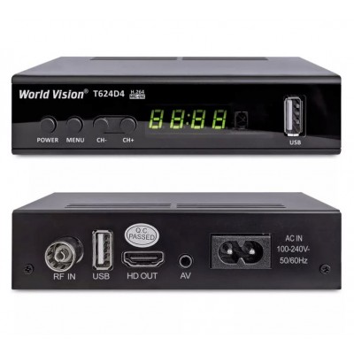 Ресивер DVB-T2/C World Vision T624D4 с кабельным тв и интернет