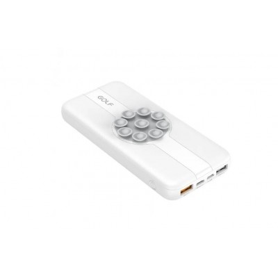 Power bank Golf W21 10000mah с беспроводной зарядкой, быстрая зарядка, белый
