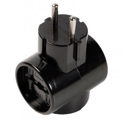Тройник в розетку Smartbuy SBE-16-A06-3z 16A 3x черный