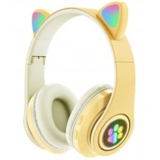 Наушники bluetooth Cat P33M с ушками LED желтый