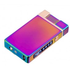 Зажигалка Usb плазменная 2 дуги 21-06 с фонариком металл хамелеон