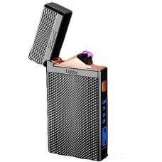 Зажигалка Usb плазменная 2 дуги 21-07 с фонариком металл темно серый