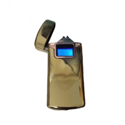 Зажигалка Usb плазменная 2 дуги 21-14 LCD дисплей счетчик металл золото