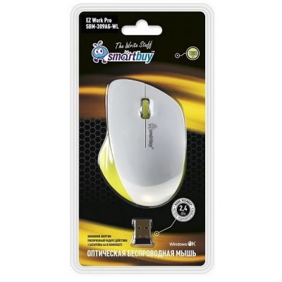 Мышка беспроводная Smartbuy SBM-309AG-WL белый лимон