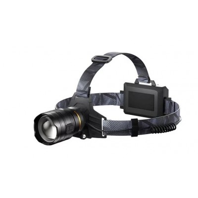 Фонарик налобный YYC-2222-3-PM10-TG Zoom, белый+красный свет, 3x18650, power bank