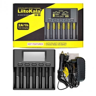 Зарядное сетевое для батарей 18650x6 , AA/AAA Liitokala Lii-S6