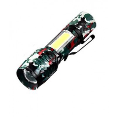 Фонарик металлический YYC-535M Zoom, Cob, Micro Usb