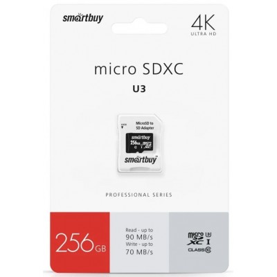 MicroSd 256Gb Smartbuy Class10 SDXC U3 Professional