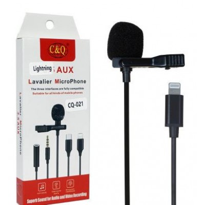 Микрофон прищепка петличный для Apple Lightning CQ021 A3713